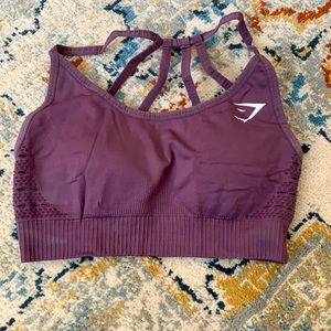 Size small purple cross back gym shark sports bra